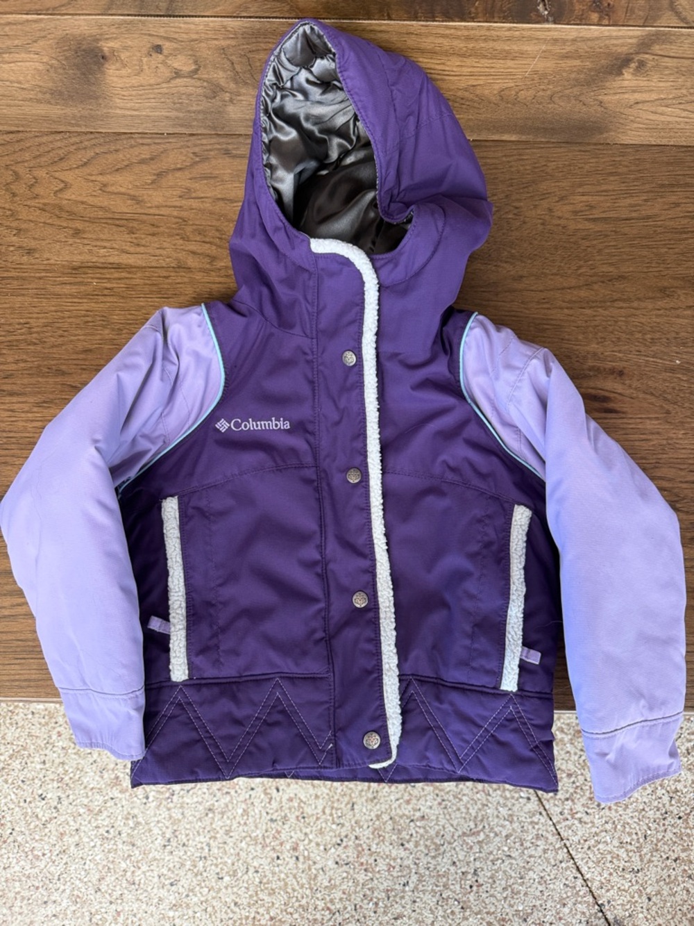 Columbia Two-Tone Purple Girls' Hooded Winter Jacket